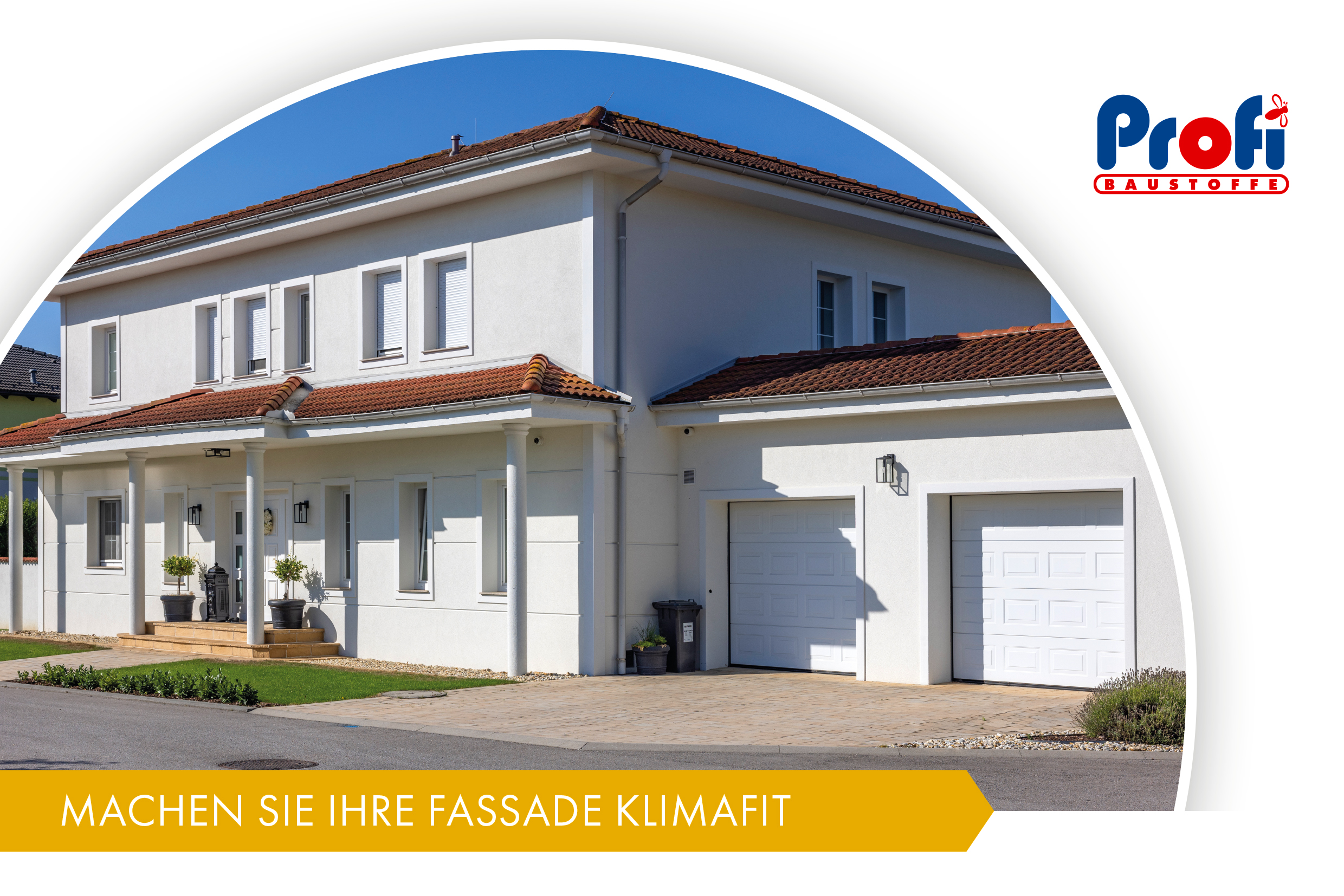 Weißes Haus im Sonnenlicht